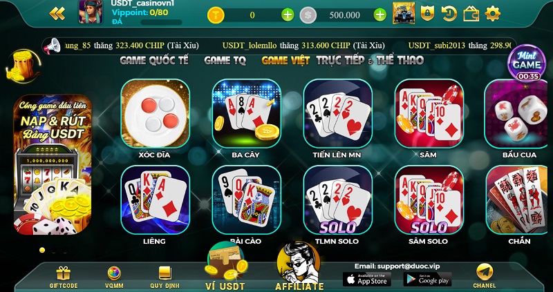 Link tải game bài đổi thưởng trực tuyến USDT Casino